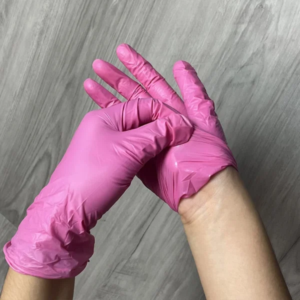 50/100PCS Pink Nitrile Gloves Kitchen Cleaning Disposable Gloves Suitable for Nail Hairdressing Tattoo Food Preparation Tools - Image 3