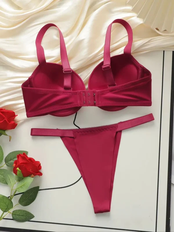 Viomisha Women Bra and Undewear Set Sexy Lingerie Outfit Underwire Bras and Panty Sets Push Up Bra and Comfortable G-string Suit - Image 2