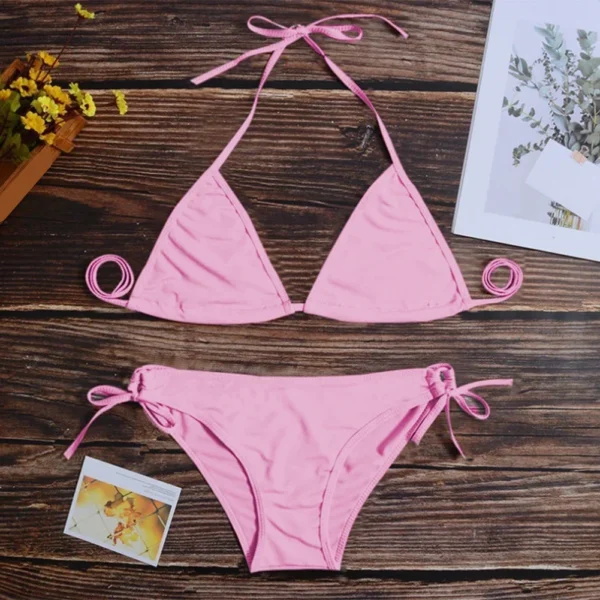 Women Swimsuit String Thong Bikini Set Sexy Swimsuit Bandage Style Hot Brazilian Swimwear Woman Two-piece Swimsuit Bikinis - Image 6