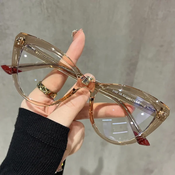 CLLOIO Stylish Cat-eye Frame Women Computer Anti Blue Light Reading Glasses Customizable Prescription Myopia Hyperopia Glasses - Image 2