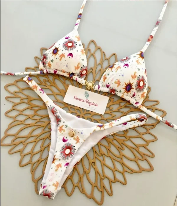 Print Bikini Sets Halter Lace-up Tops Thongs Beach Style Bathing Suit Y2k Swimsuits Women Beachwear Купальник Женский 2025 - Image 2