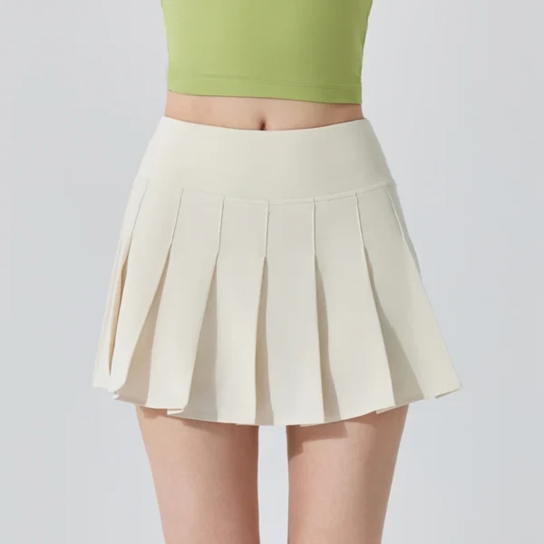 VITALINOVO Womens Girl High Waisted Pleated Tennis Skirt School A-Line Skater Skirts with Lining Shorts Golf Athletic Skort - Image 2