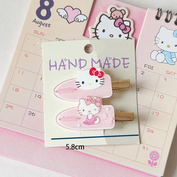 Sanrio side clips, Cinnamoroll, Kuromi, Hello Kitty and Pompompurin transparent hairpins -cute kawaii cartoon character hairpins - Image 3