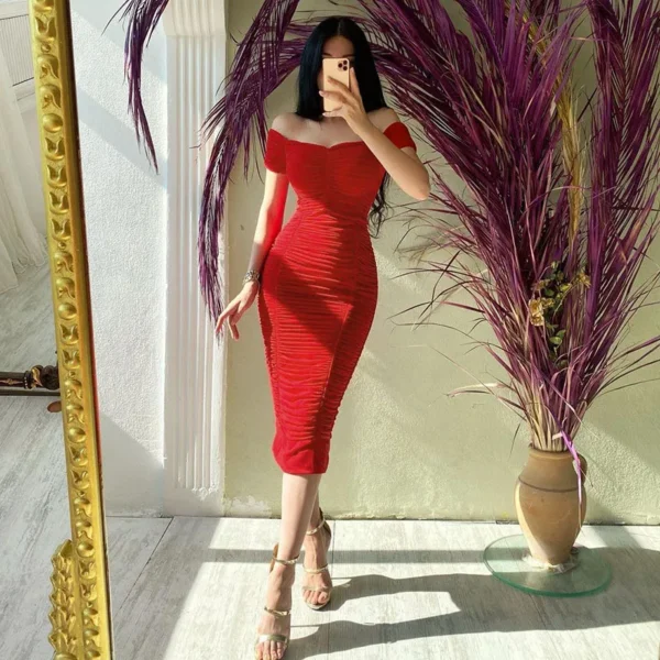 Women Summer Prom Dresses Evening Midi Bodycon Dress Elegant Club Outfits for Wedding Birthday Party - Image 5