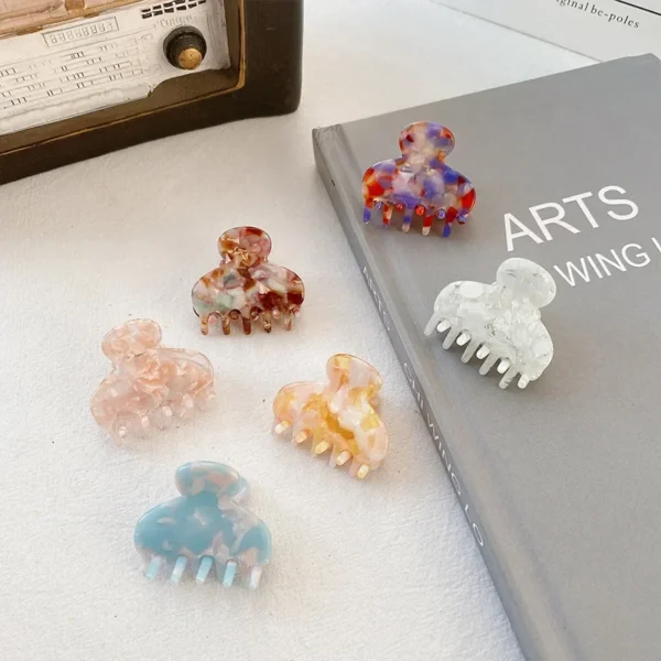 Retro Acetate Small Hair Claw Sweet Hair Clips for Women Girl Barrettes Crab Clamp Ponytail Hairpin Lady Party Accessories Trend - Image 3