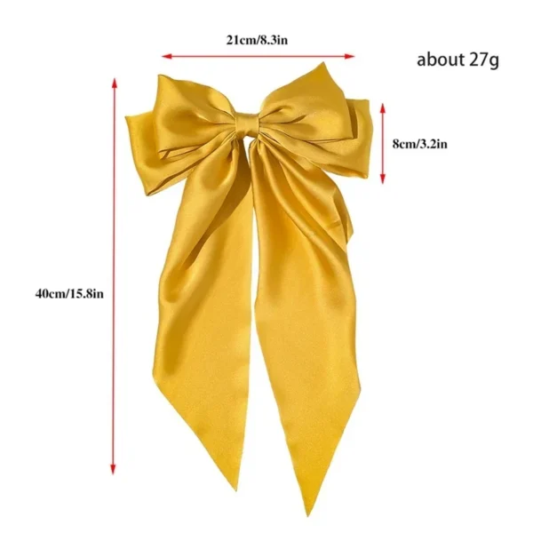 Women Girl Large Bow Hairpin Korean Headbands for Women Big Bowknot Barrettes Wedding Solid Color Ponytail Clip Hair Accessories - Image 6