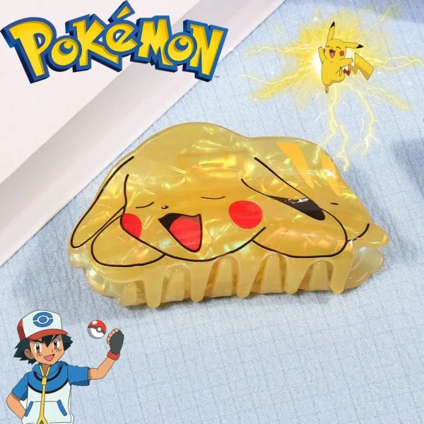 1pc/6pcs pocket monsters Pokemon Pikachu Lightning Element Cute Hair Clip Hair Claw Suitable For Thick Hair - Image 3