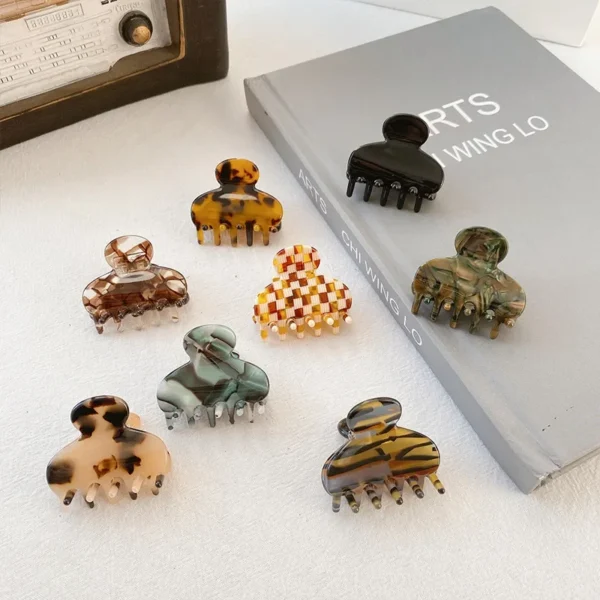 Retro Acetate Small Hair Claw Sweet Hair Clips for Women Girl Barrettes Crab Clamp Ponytail Hairpin Lady Party Accessories Trend - Image 2