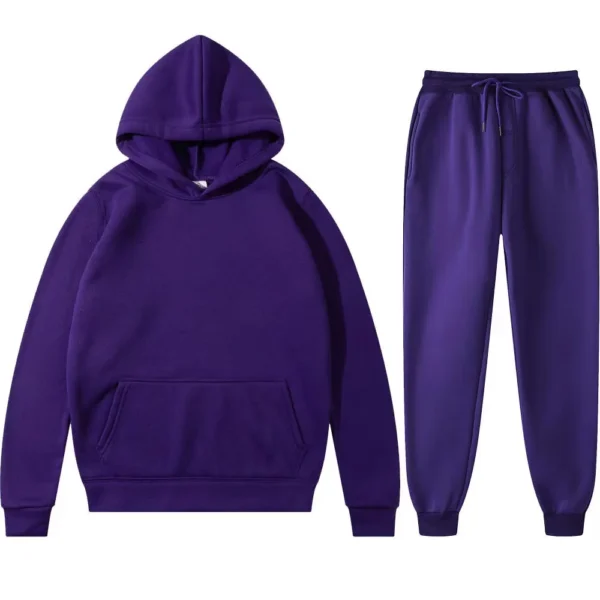 Men's Ms. Autumn and Winter New Solid Color Hoodie+pants Two-piece Set Couple style Fashionable Casual Sports Set Size S-3XL - Image 6