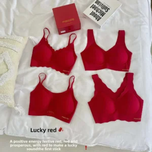 Red Lingerie Set Women's Hot Sale Of The Season New Year Lucky Charm Sexy Gathered Bra Set Four Styles New Marriage Underwear Ch