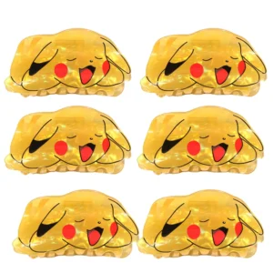 1pc/6pcs pocket monsters Pokemon Pikachu Lightning Element Cute Hair Clip Hair Claw Suitable For Thick Hair
