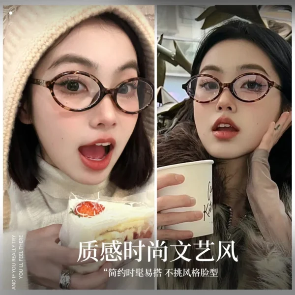 BLMUSA Retro Anti Blue Ray Photochromic Myopia Glasses Women Oval Small Frames Prescription Glasses Pop Classic Reading Glasses - Image 3