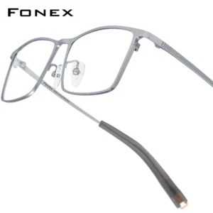 FONEX Titanium Glasses Frame Men New Brand Design Square Eyeglasses High-end Quality Ultralight Japanese Business Eyewear 85874