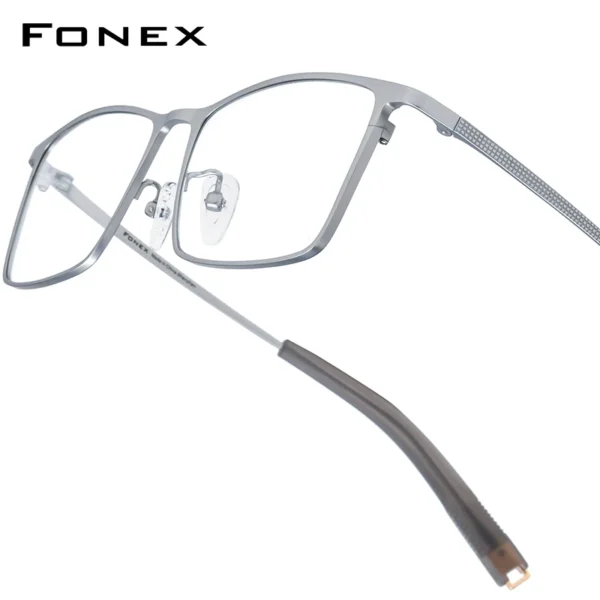 FONEX Titanium Glasses Frame Men New Brand Design Square Eyeglasses High-end Quality Ultralight Japanese Business Eyewear 85874