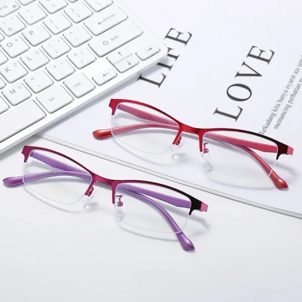 Women Myopia Glasses Ladies Half Frame Anti-blue Light Prescription Glasses Lentes Men Finished Eyewear -1.0 To -4.0 Gafas - Image 2