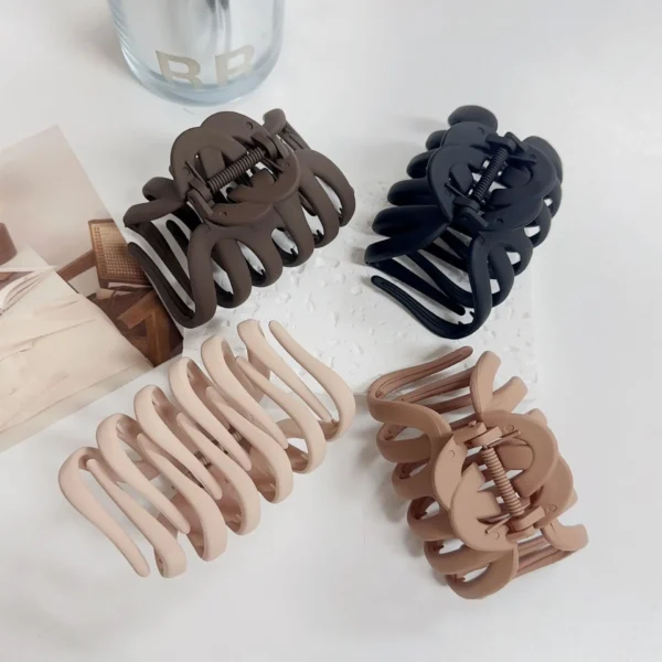 New Korean Large Catch Crab Claw Clips for Women Long Thick Updo Fashion Hair Accessories Matte Matte Plastic Jaw Clamp Headwear - Image 6