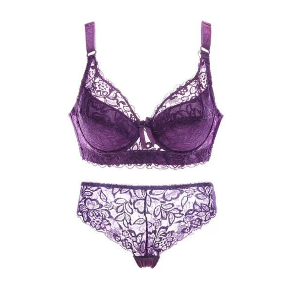 Sexy Bras Set Lace Panty Thin Brief Plus Size Women's Bralette Set Push Up Brassiere Girl Top BH Lingerie Intimates BCD 42 44 46