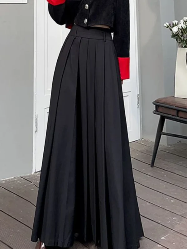 Skirts Women Spring Pleated Floor Length Solid Simple Classic Graceful Popular Newly Young Stylish Cool Korean Style Hot Sale - Image 3