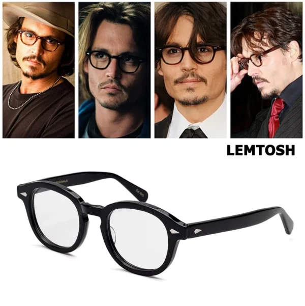 Johnny Depp Lemtosh Eyeglasses Frame Men Optical Glasses Women Computer Goggles Clear Lens Luxury Brand Vintage Acetate Frame - Image 3
