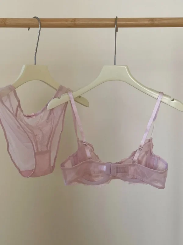French Lace Slimming Lingerie Set Sexy Push Up Bra & Panty Light Luxury Thin Steel Rings YUQI Sexy Push Up Tummy Control Set - Image 4
