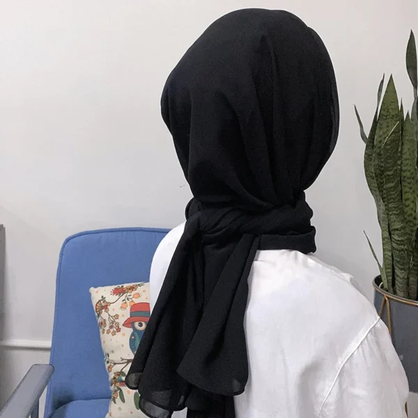 Muslim Women Bonnet + Chiffon Shawl Instant Under scarf Cap Islam Inner Scarf Headband Stretch Hijab Cover Headwrap Turbante - Image 6