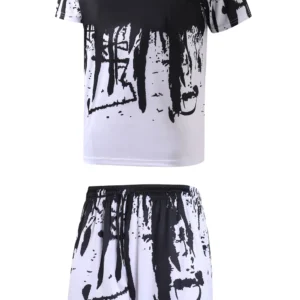 Men's Daily Wear Sport T-Shirt And Pants Set Casual Comfortable Fitness Running Outfit