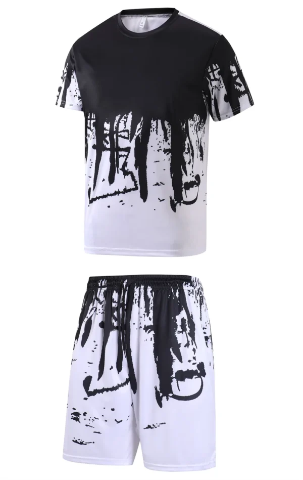 Men's Daily Wear Sport T-Shirt And Pants Set Casual Comfortable Fitness Running Outfit