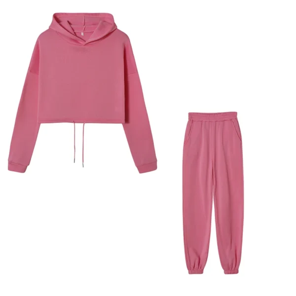 Fashion Trend Women's Wear, Long-sleeved Sports Casual Suit Waist Two-piece Set - Image 5