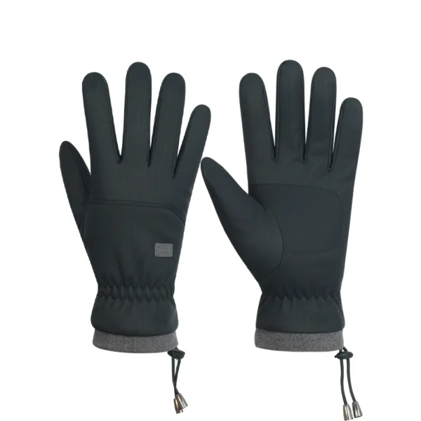 Men's Black Windproof Ski Gloves, Warm Snowboard Gloves, Men's Bicycle, Motorcycle Riding, Winter - Image 2