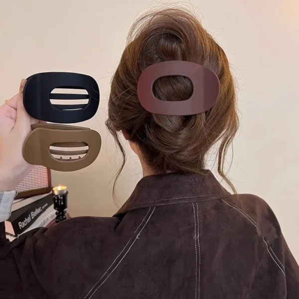 PC Hair Claw Clip for Women New Design Leopard Matte Curved Flat Styling Barrettes Acrylic Lying Down Hair Accessories - Image 2