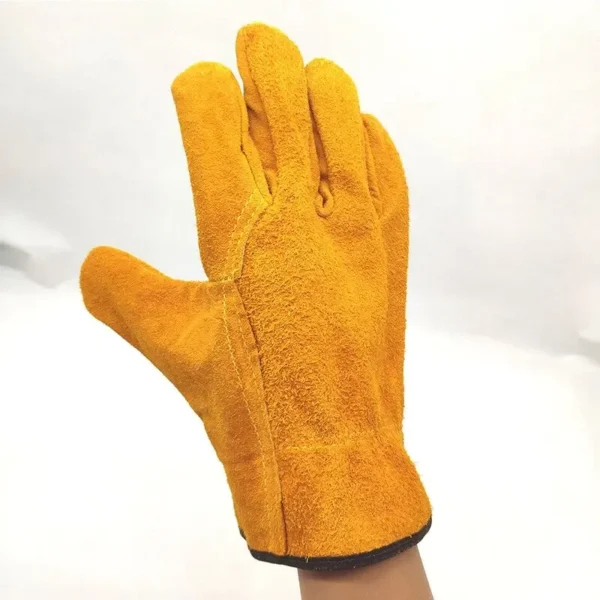 Men Work Gloves Soft Cowhide Driver Hunting Driving Farm Garden Welding Security Protection Safety Mechanic Glove - Image 4