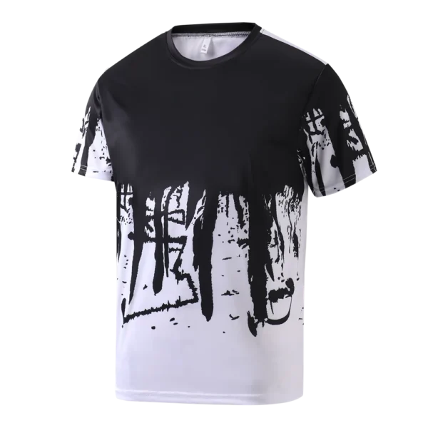 Men's Daily Wear Sport T-Shirt And Pants Set Casual Comfortable Fitness Running Outfit - Image 3