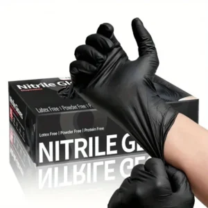 100/50/20PCS Black Nitrile Gloves Disposable Thick Powder Free Cleaning Gloves Textured Kitchen Household Mechanic Tattoo Gloves