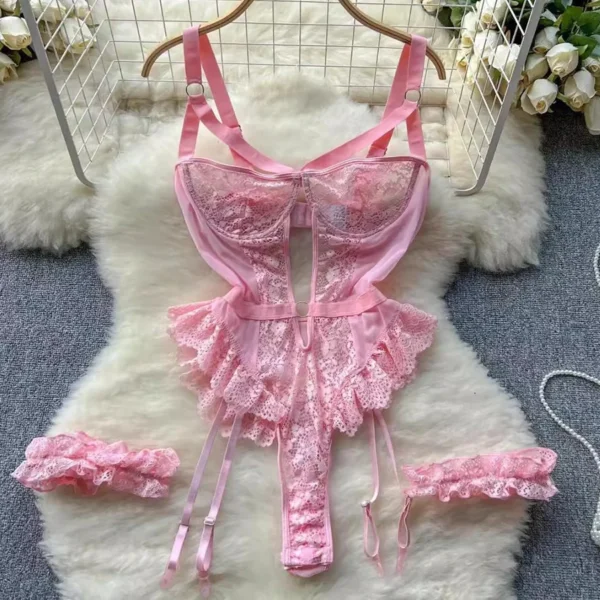 Plus Size Sexy Bra Set Women's Sexy Lingerie Babydoll Intimates Underwear Bra Panties Set G-string Garter Belt Sexi Lenceria - Image 2