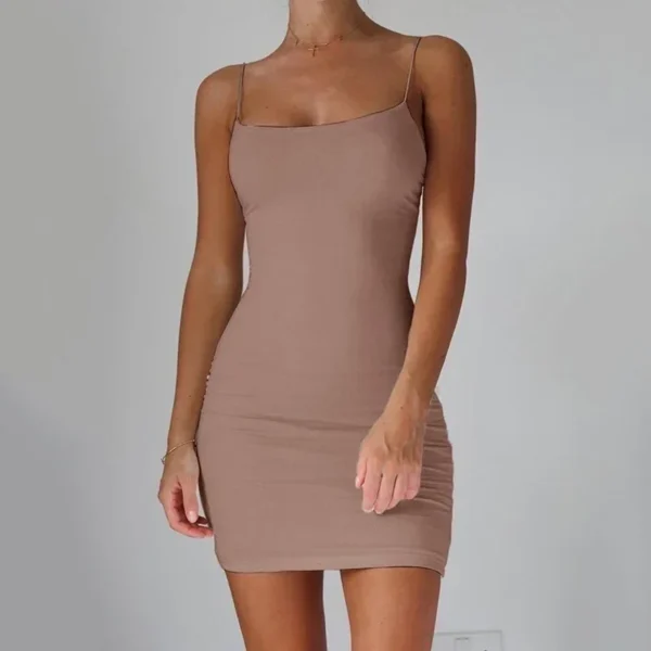 High Waist Women Mini Dress Sexy Spaghetti Strap Bandage Backless Bodycon Dress Summer Slim Sleeveless Dresses Sheath Vestidos - Image 5