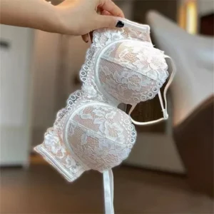 Women's Bra Briefs Set Sexy Lace Brassiere Fashion Push Up Bra Girl Soft Steel Ring Small Underwear Female Sexy Lingerie Suit