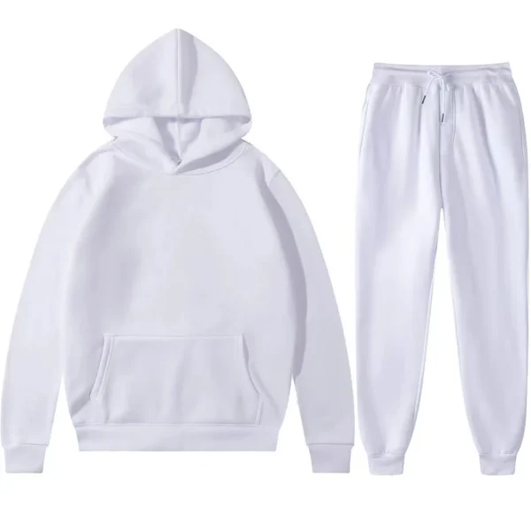 Men's Ms. Autumn and Winter New Solid Color Hoodie+pants Two-piece Set Couple style Fashionable Casual Sports Set Size S-3XL - Image 3