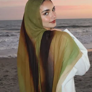New Women's Watercolor Hijab Scarf Bandana Headband Vintage Luxury Beach 180cm Long Handkerchief Bohemia Muslim Accessories 2025