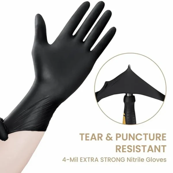 100/50/20PCS Black Nitrile Gloves Disposable Thick Powder Free Cleaning Gloves Textured Kitchen Household Mechanic Tattoo Gloves - Image 2