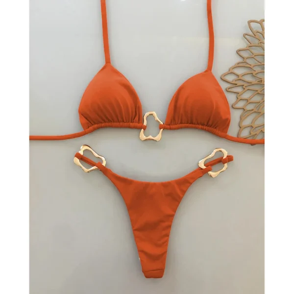 Halter Micro Bikini 2025 Women Swimsuit Solid Swimwear Thong Bikinis Set Brazilian Beach Wear Bathing Suit Biquini Female - Image 3