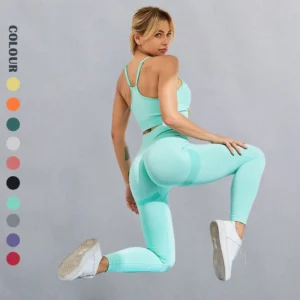 Women's Tracksuit Suit For Fitness Sports Top Yoga Clothes Leggings Women Gym Set Sprorts Bra Seamless Butt Lifting Legggins