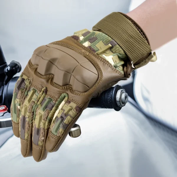 Touch Screen Cycling Gloves PU Leather Tactical Airsoft Hunting Shooting Hiking Bicycle Outdoor Sport Riding Bike Protective Men - Image 2