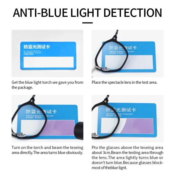 GCV Brand Men's And Women's Universal Square Minimalist Design Fashionable New Acrylic Metal Glasses Frame Anti Blue Glasses - Image 3