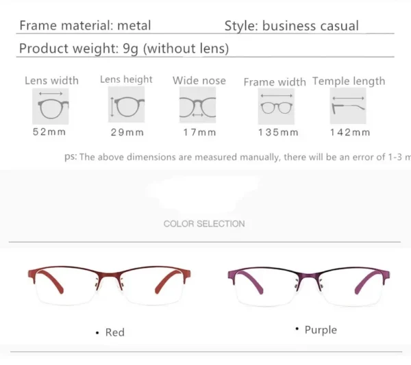 Women Myopia Glasses Ladies Half Frame Anti-blue Light Prescription Glasses Lentes Men Finished Eyewear -1.0 To -4.0 Gafas - Image 6