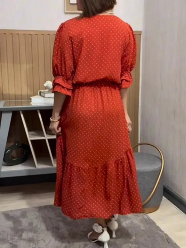 Two Piece Set Plus Size Clothes Summer Autumn O-Neck 3/4 Sleeve Top And Maxi Skirt Women Sets Streetwear Office Lady Suit - Image 3