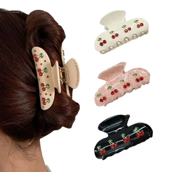 Cherry Flash Diamond Hair Clip Cute Retro Niche Style Hair Clip Trendy Hair Accessories Y2k Accessories New