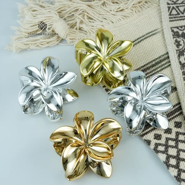 8CM Oversized Flower Acrylic Hair Clip Gradient Pattern Women's Sweet Hair Beach Resort Claw Crab Clip Hairpin Headgear - Image 4