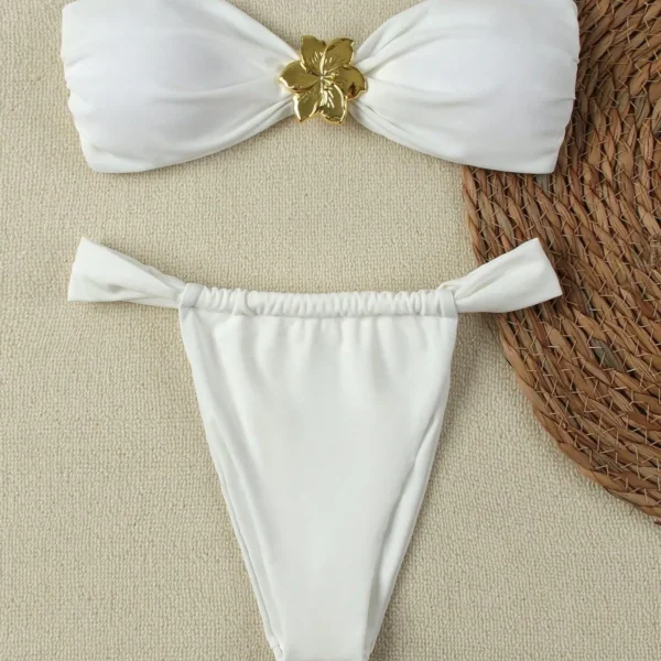 2025  Bandeau Push-Up Bikini Set - Brazilian Thong Swimwear for Women - Image 2