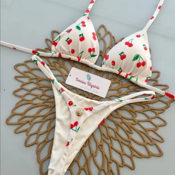 Print Bikini Sets Halter Lace-up Tops Thongs Beach Style Bathing Suit Y2k Swimsuits Women Beachwear Купальник Женский 2025 - Image 6